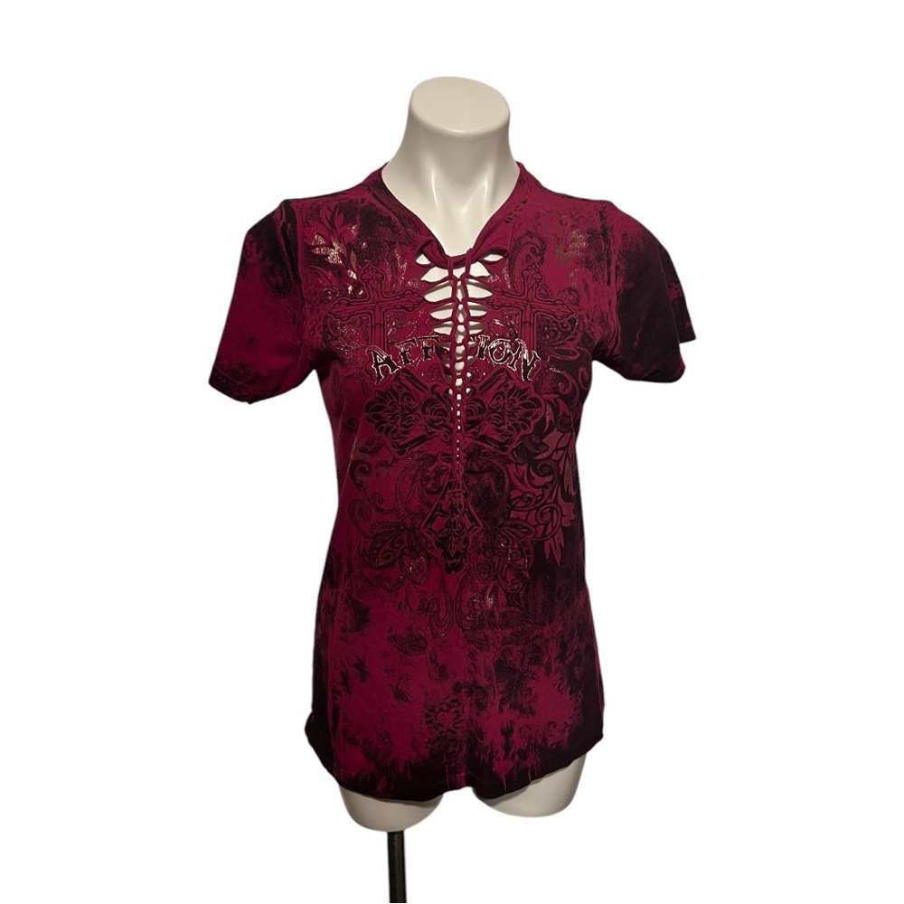 Women’s Affliction braided tee